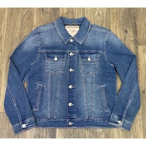 Mens True Religion Medium Blue Denim Trucker Jacket